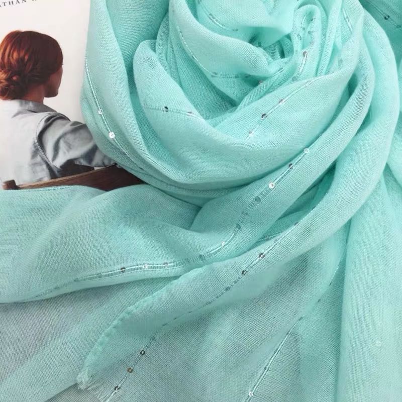 2019 Explosion Of Solid Color Sequin Scarf Shawl Muslim Headscarf Spot Color Full Candy Color Can Be Specification drawing