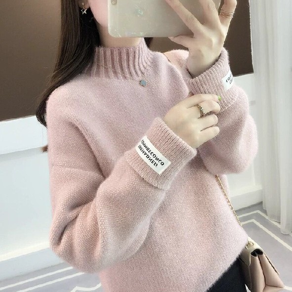 高领毛衣女秋季新款宽松很仙的洋气百搭打底针织衫潮细节图