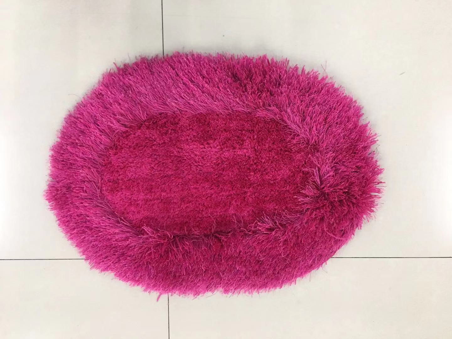 New best-selling rectangular/oval long-haired three-dimensional bedside floor mat, living room coffee table, thickened elastic filament carpet floor mat, 40*60cm Item Picture