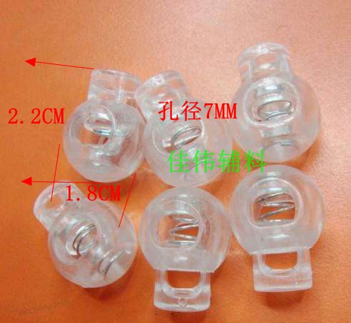 批发尼龙弹簧扣 扁双孔弹簧扣 扁形双眼弹簧扣绳扣 塑料扁形绳扣细节图