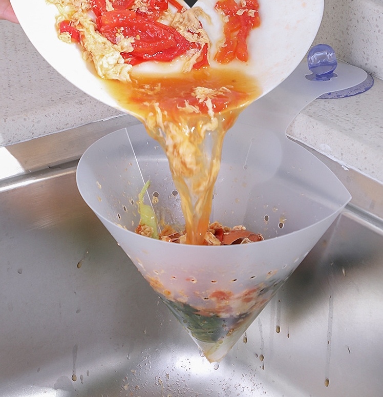 厨房吸盘水槽过滤垃圾袋带孔剩菜汤汁沥水过滤网厨余过滤工具