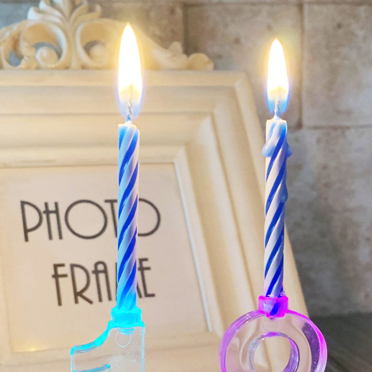 LED environment-friendly transparent candle light Birthday digital candle light birthday cake candle decorations