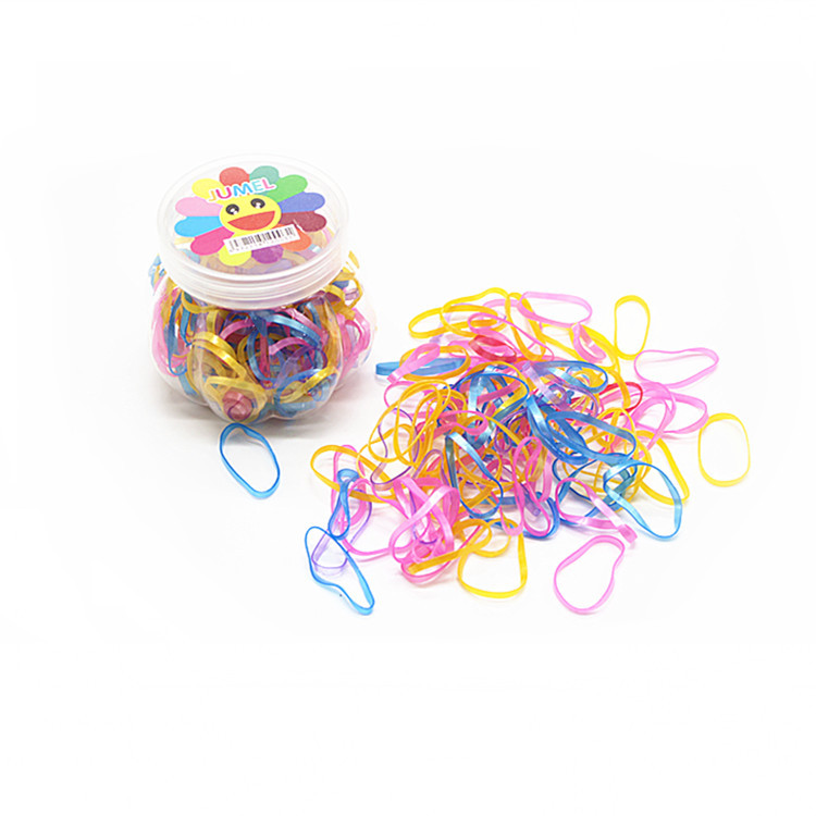 Factory direct sales of pumpkin bottles, disposable thickened rubber bands, children's candy colors, strong and unbreakable, 2-yuan store hot sales Application Scenario