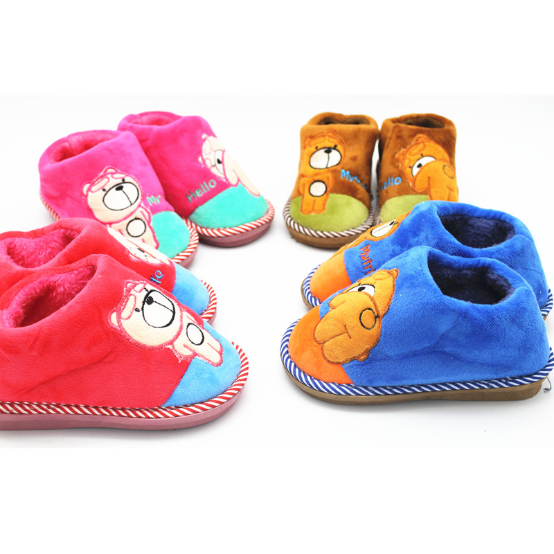 New children's cotton shoes, thickened and warm cartoon cotton slippers, casual home, indoor and outdoor cotton slippers manufacturer wholesale Specification image