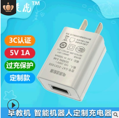 Hot seller 5V1A Early education machine Charger 3C certification Huba Raytheon Ares Digital intelligent robot charging head