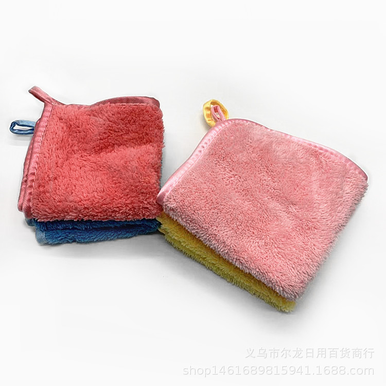 珊瑚绒加厚双面毛巾擦车巾多功能厨房家用清洁巾吸水不掉毛 两元细节图