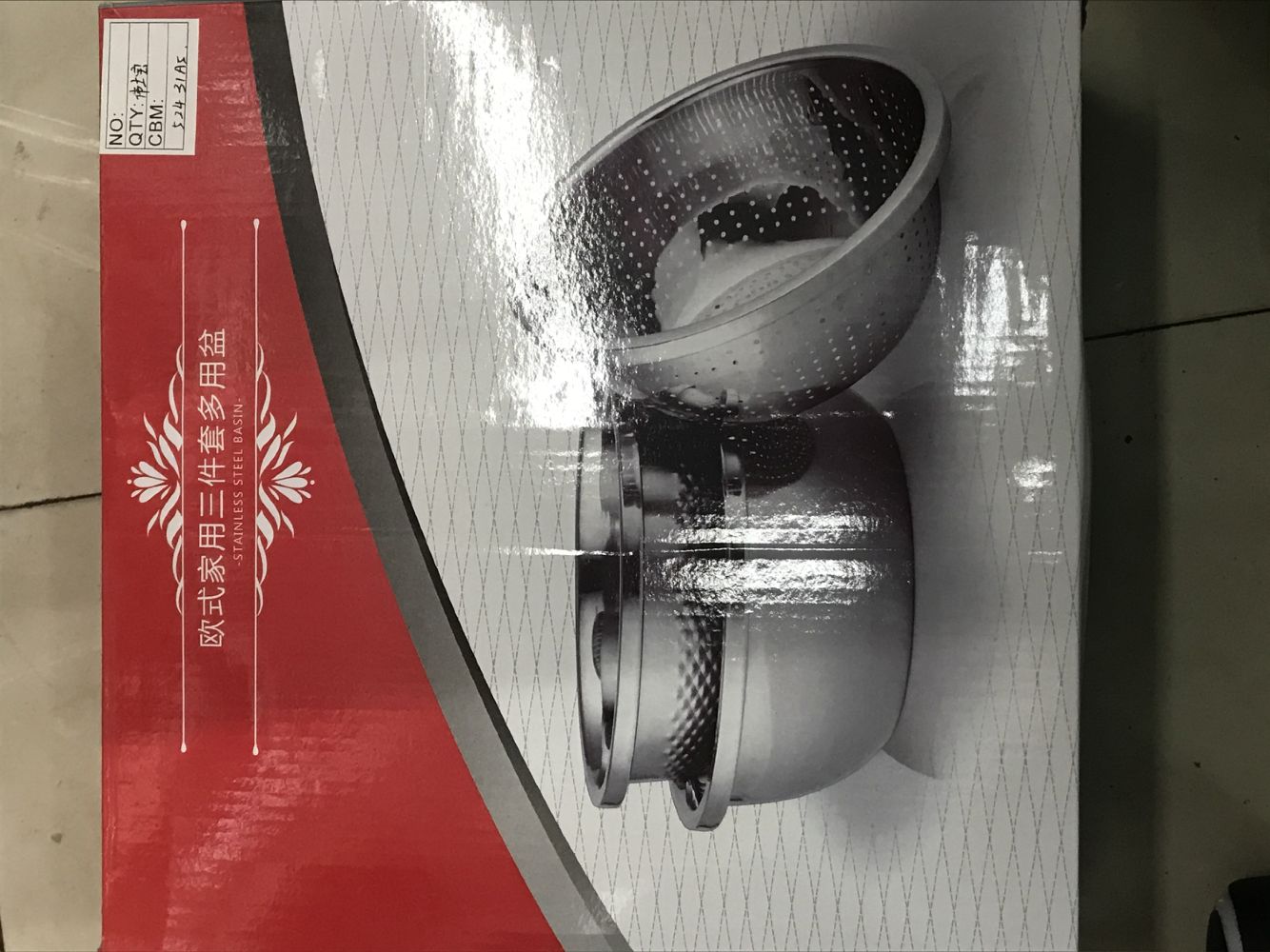 Stainless steel European household three - piece multi - purpose basin thumbnail