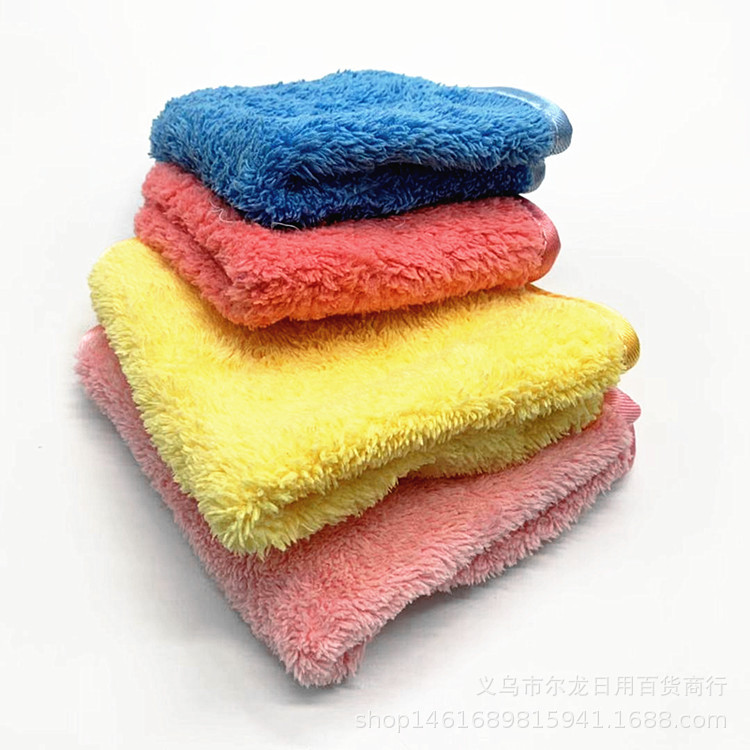 珊瑚绒加厚双面毛巾擦车巾多功能厨房家用清洁巾吸水不掉毛 两元产品图