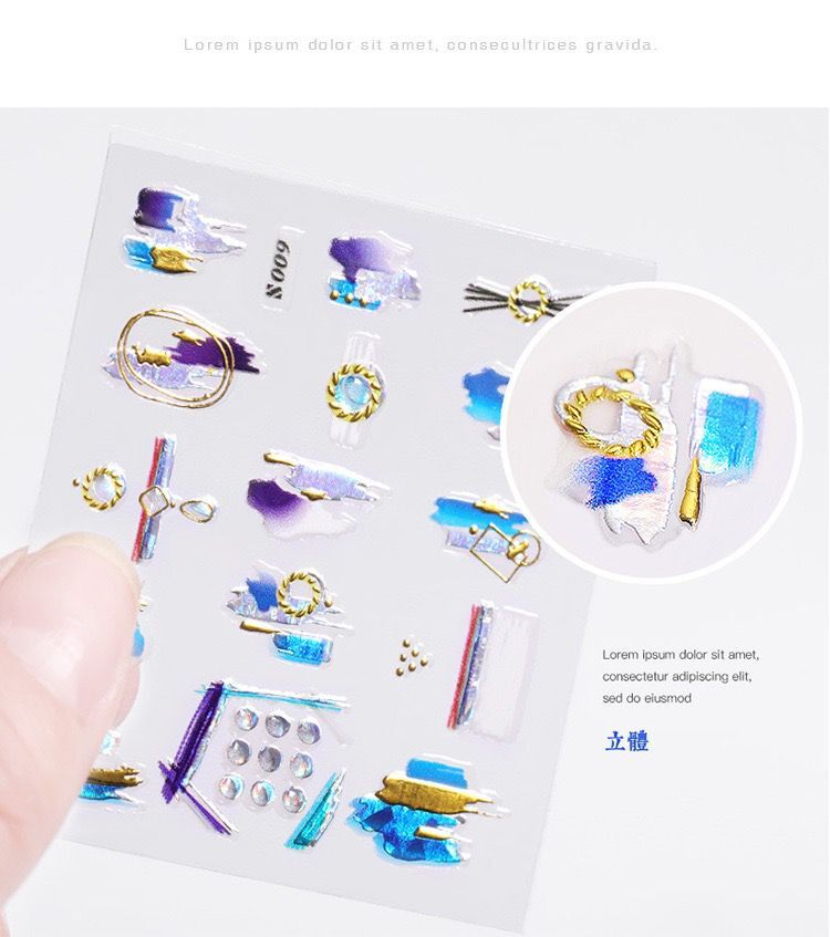 美甲饰品3D日系DIY贴纸，新款网红背胶立体防水贴花