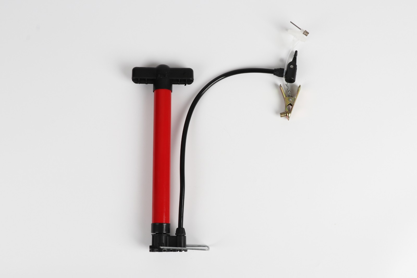 彩色打气筒OPP包装，内有铁质管壁，送球针等等细节图