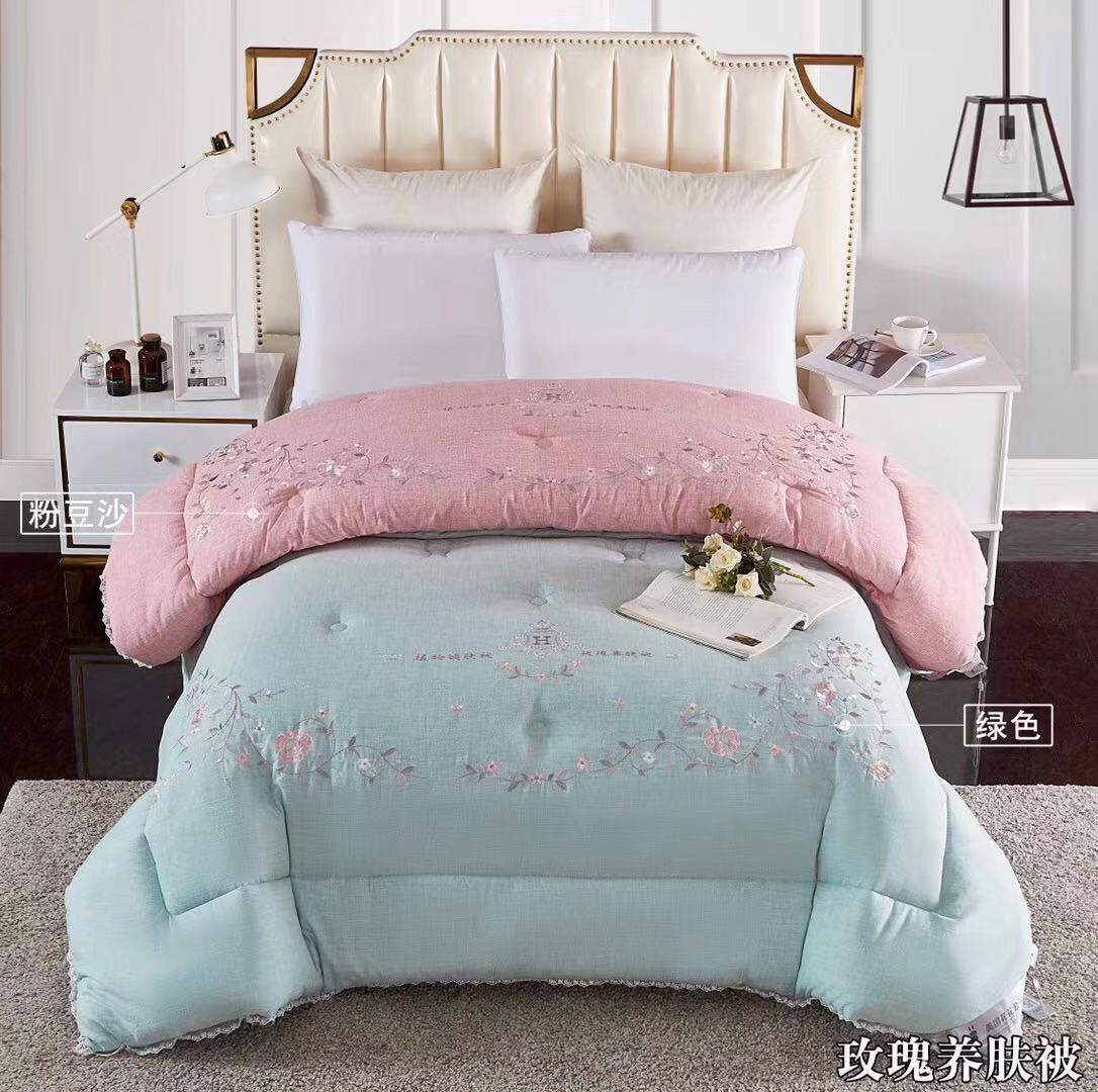 The Quilt Was Embroidered In Winter