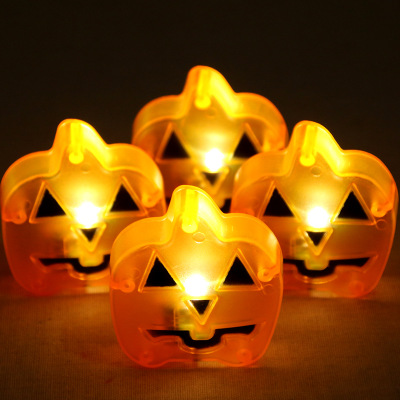Halloween party decoration LED electric midnight lights new jack-o-lantern atmosphere decorations flat candle lights