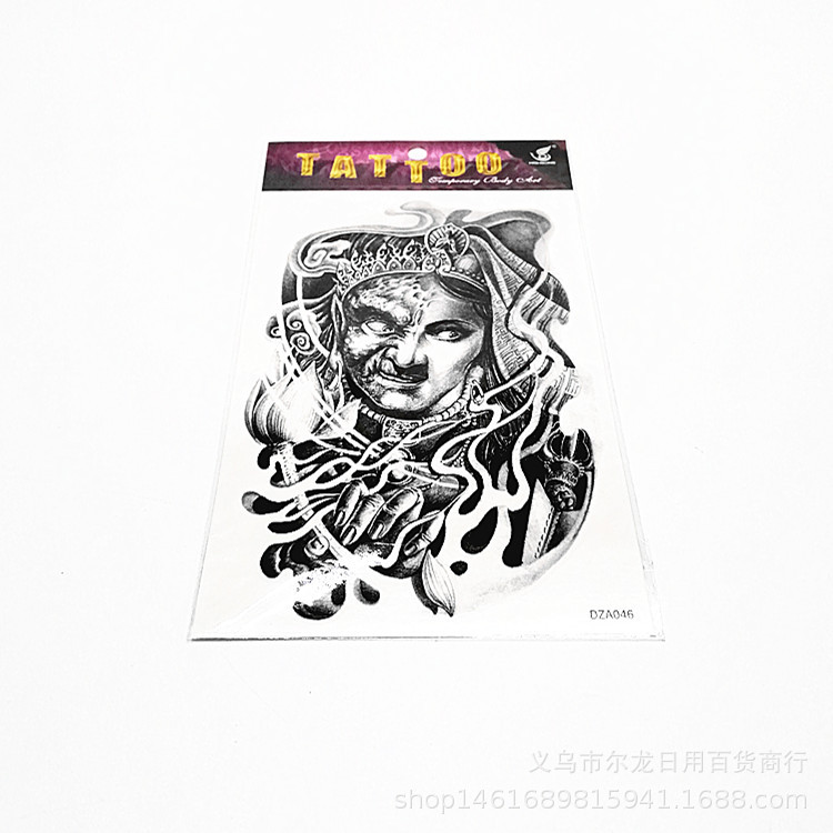 新款花臂纹身贴防水 个性逼真狼头纹身贴纸 一次性纹身贴纸