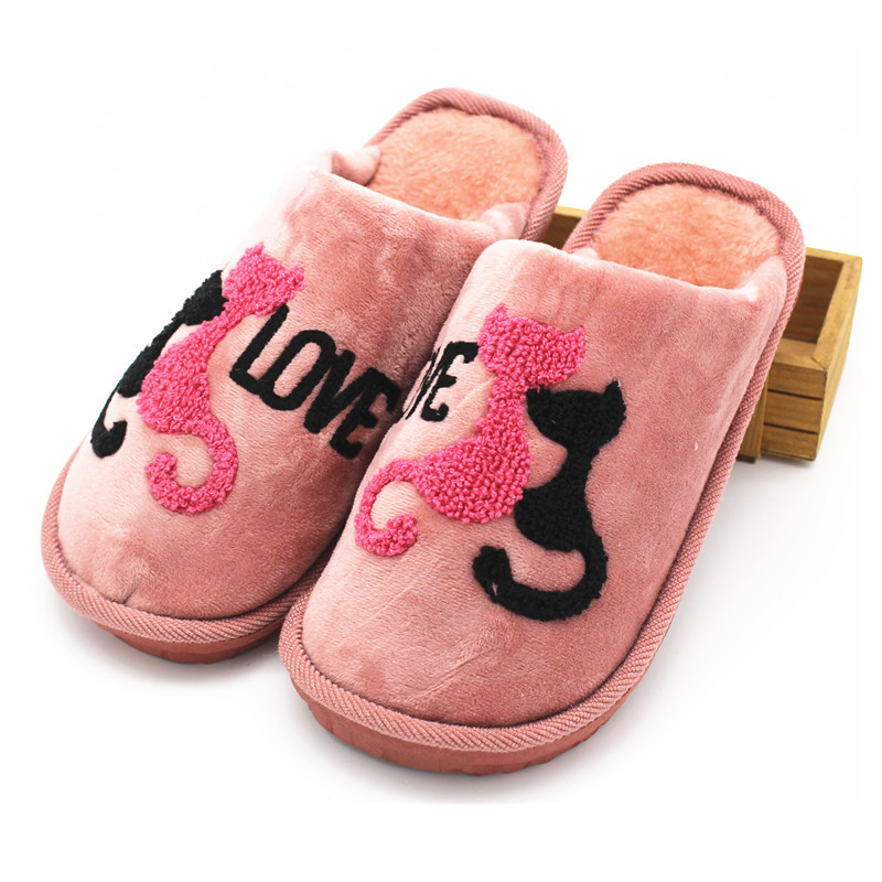 New cotton slippers for women, winter home use, couple cartoon, cute plush cotton slippers for men, factory low price Item Picture