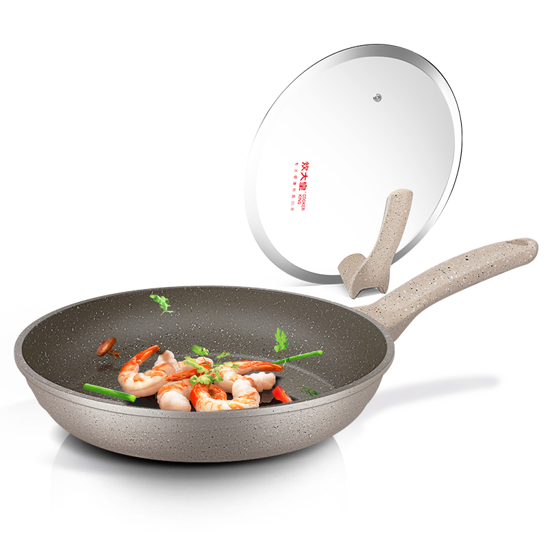 炊大皇平底锅煎锅麦饭石不粘无油烟28CM家用燃气电磁炉通用J28I2