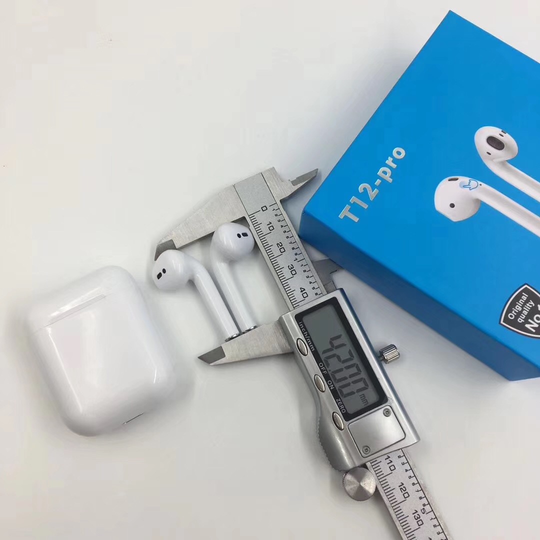 新款T12pro手机无线蓝牙5.0耳机TWS对耳座充BT耳麦触控弹窗