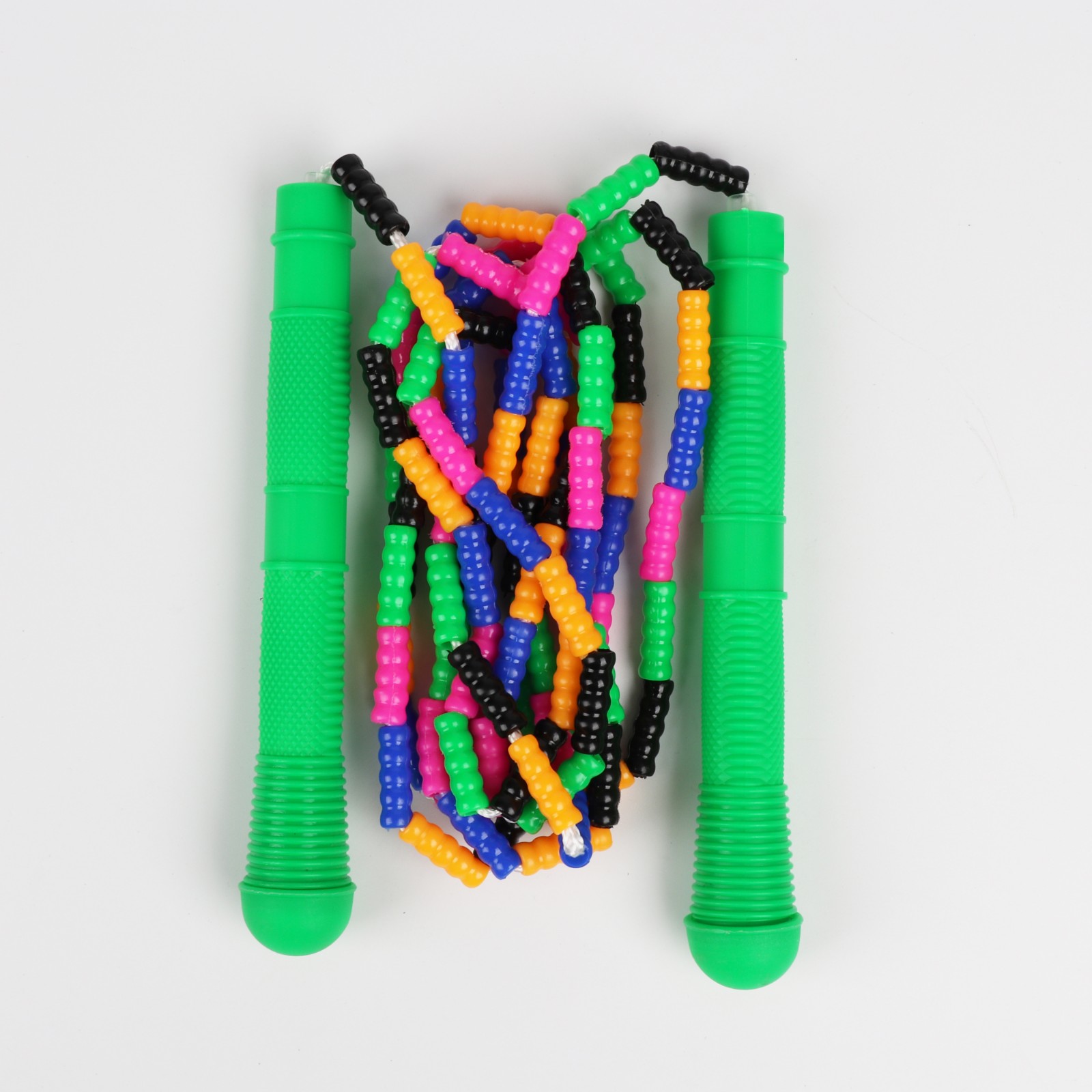 花样跳绳，软式彩色竹节适用于儿童成人可调节白底实物图