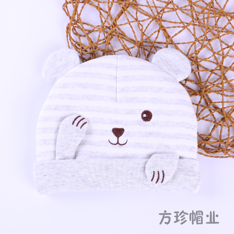 Ins Baby Hat Spring And Autumn 0-3-6 Months Fetal Hat Baby Girls Boys Pure Cotton Elastic Thin Halogen Door Hat Item Picture