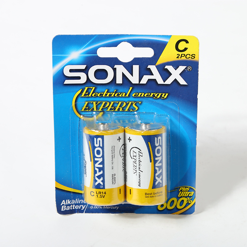 厂家直销SONAX碱性2号卡装碱性干电池 手电筒电池 玩具车电池批发详情图1