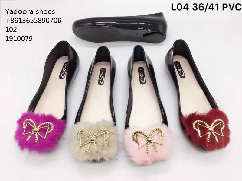 DORA Shoes hairball bow flat shoes
