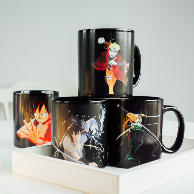Douyin's best-selling heated color-changing water, One Piece anime Naruto water cup, Japanese large-capacity mug details Picture