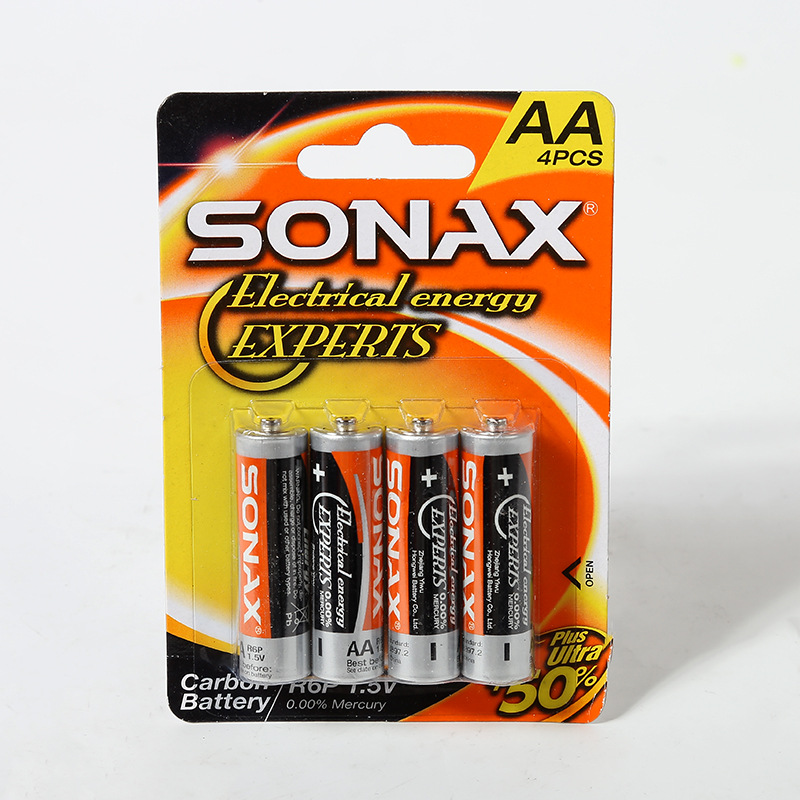 厂家直销 SONAX 四支卡装 5号电池干电池 aa电池玩具电池 P型电池产品图