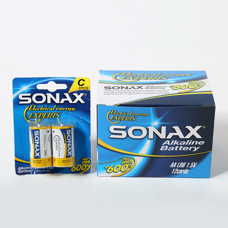 厂家直销SONAX碱性2号卡装碱性干电池 手电筒电池 玩具车电池批发详情图3