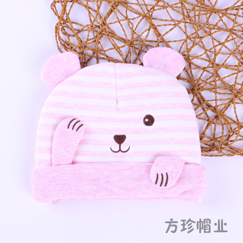 Ins Baby Hat Spring And Autumn 0-3-6 Months Fetal Hat Baby Girls Boys Pure Cotton Elastic Thin Halogen Door Hat details Picture