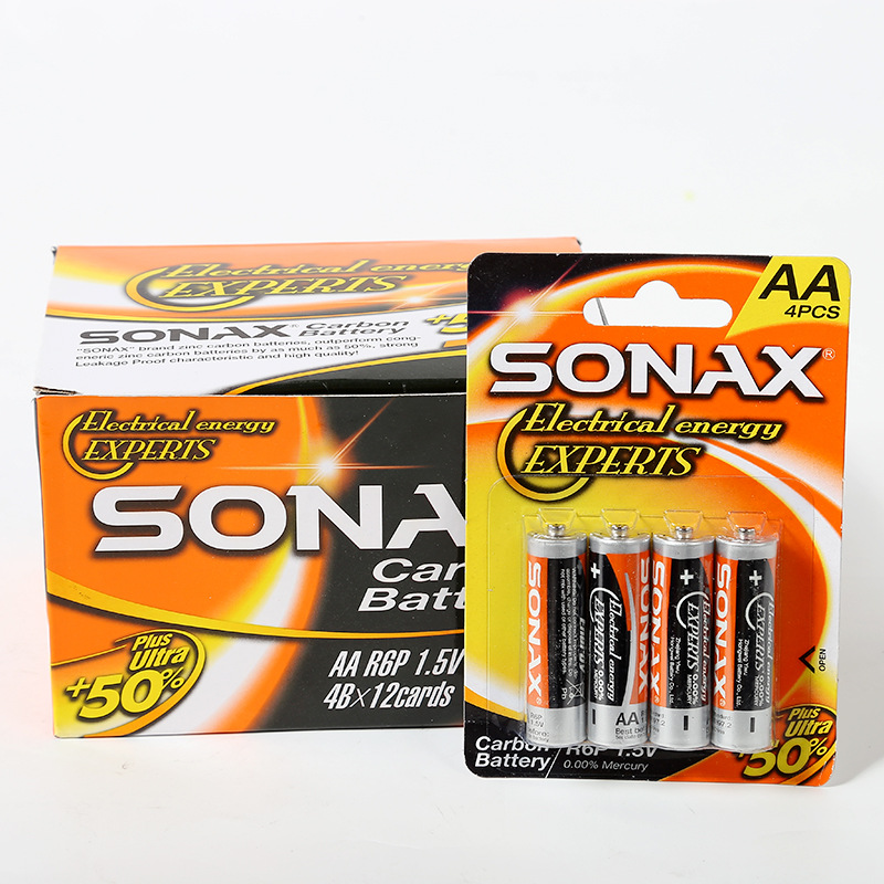 厂家直销 SONAX 四支卡装 5号电池干电池 aa电池玩具电池 P型电池细节图