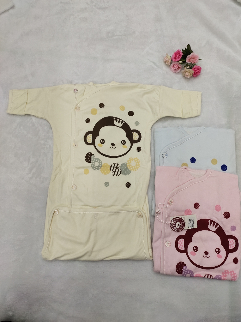 小猴印花双层纯棉防踢被子儿童防踢睡袋 新生宝宝全棉睡袋