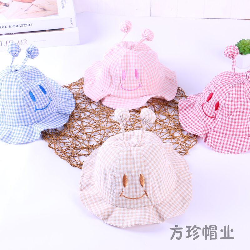 Baby hats for 6 to 18 months, spring and summer net hats, thin basin hats for boys and girls, and fisherman hats for children in trend