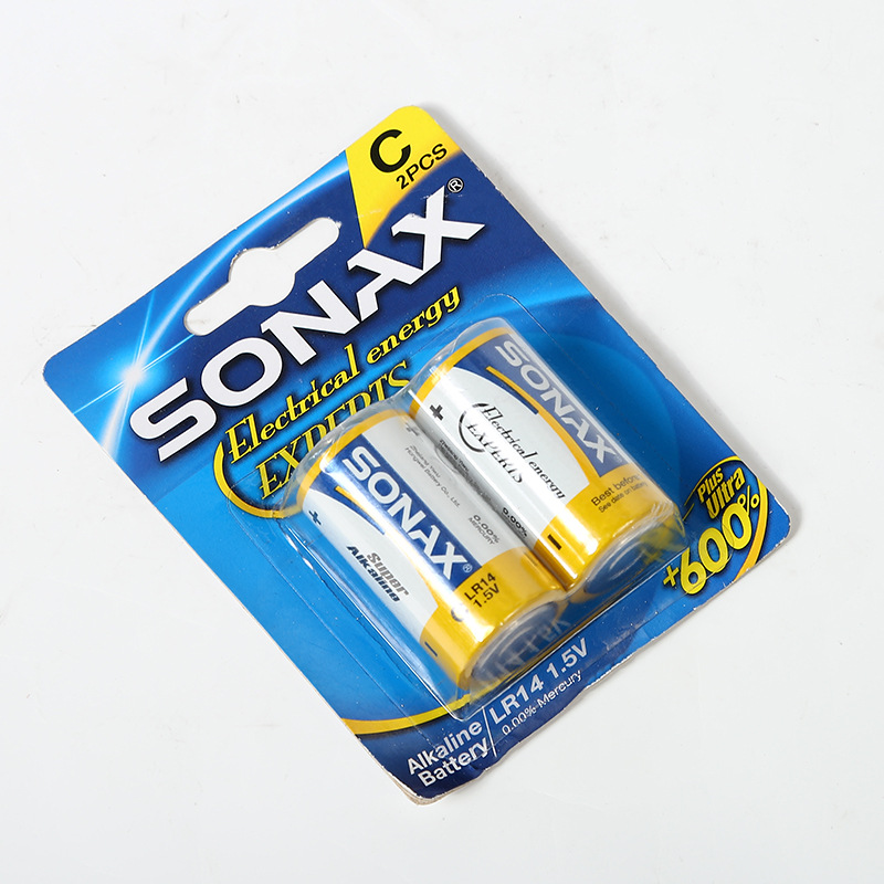 厂家直销SONAX碱性2号卡装碱性干电池 手电筒电池 玩具车电池批发详情图2