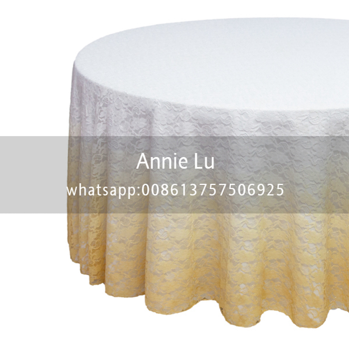 New custom gradient lace two-color tablecloth, outdoor wedding banquet and party tablecloth, chair cover, and clothing fabric details Picture