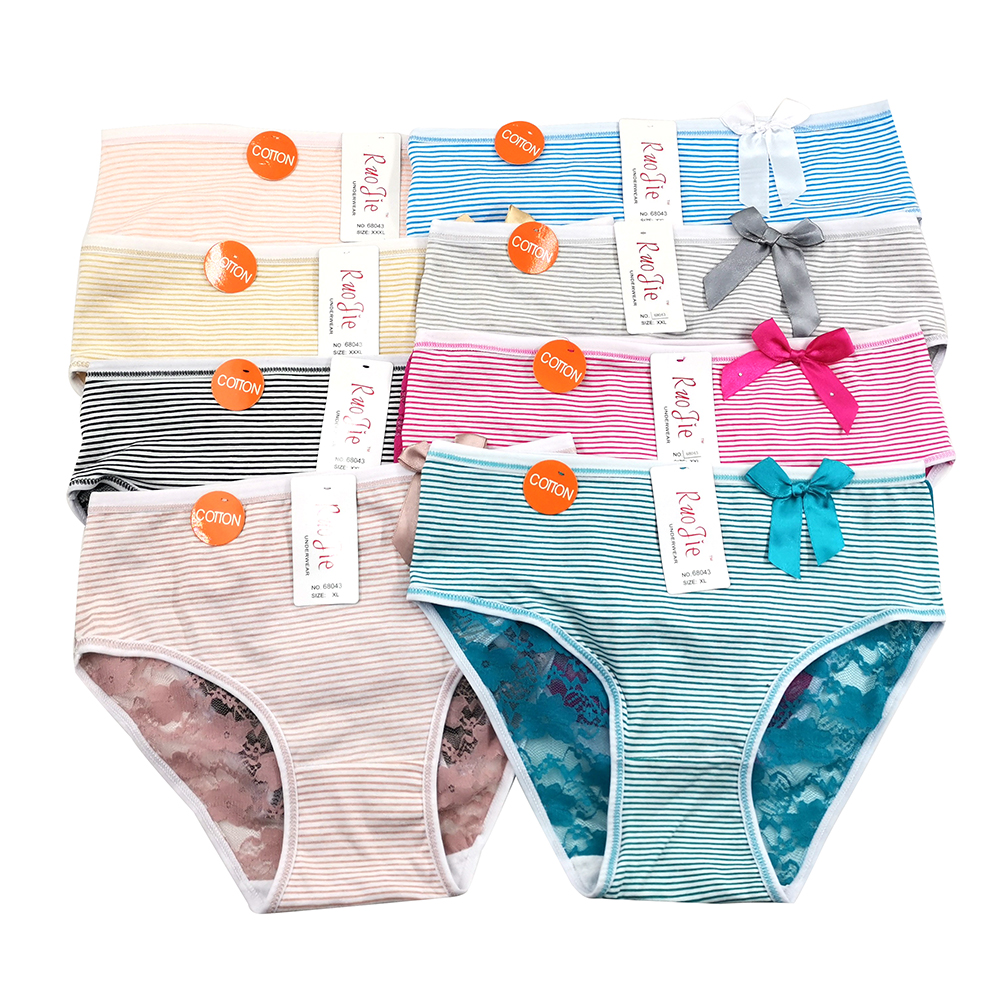 Xxxl Plus Bow Striped Sexy Lace Multi-Size Women's Underwear Out Of South America Peru Underwear Item Picture