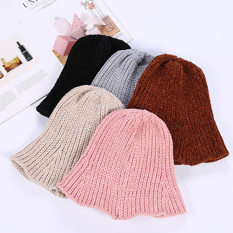 New woolen Korean adult hat foldable knit hat Beret woolen hat full figure