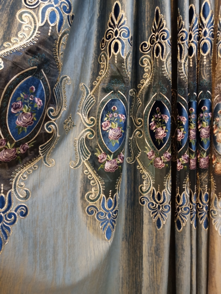 Chenille jacquard embroidered curtain fabric Specification image