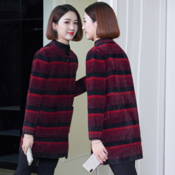 A new style of winter coat imitating mink fur for moms, a stylish and noble autumn and winter women's top for middle-aged and elderly women Item Picture