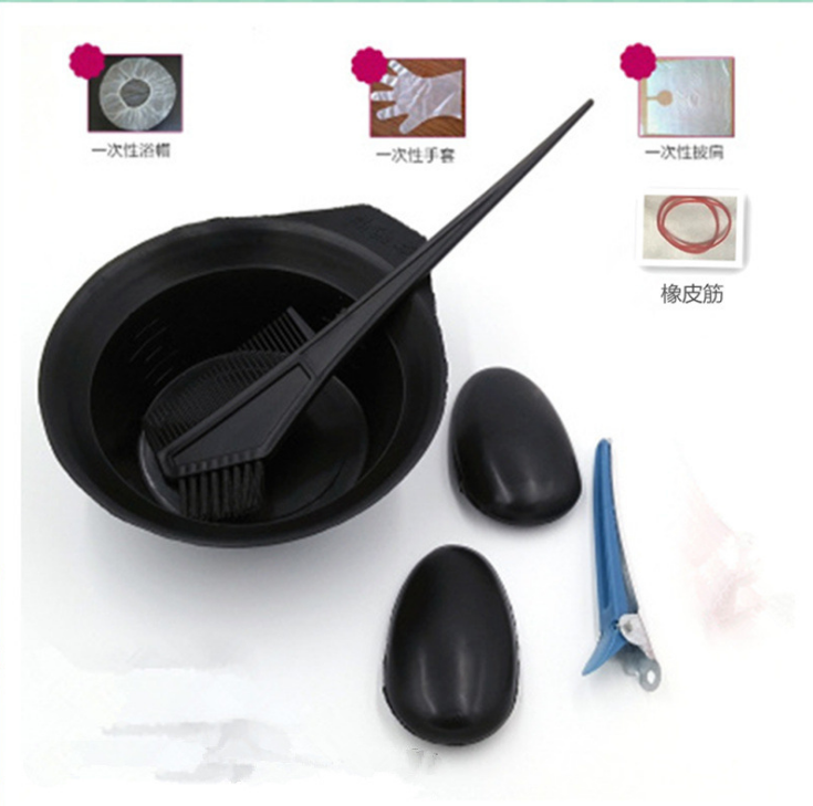 Disposable hair dyeing tool set, 8-piece hair dyeing tool set, oil baking bowl, hair dyeing comb ear covers, wholesale hair care products details Picture