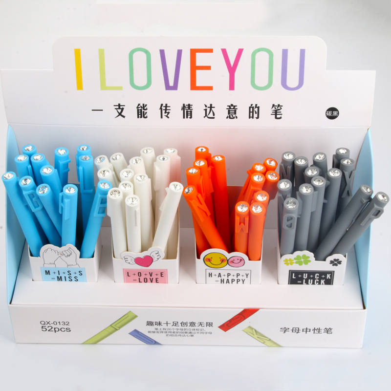 Japan and South Korea creative fun letters neutral pen black express love couple pen students learn stationery wholesale thumbnail