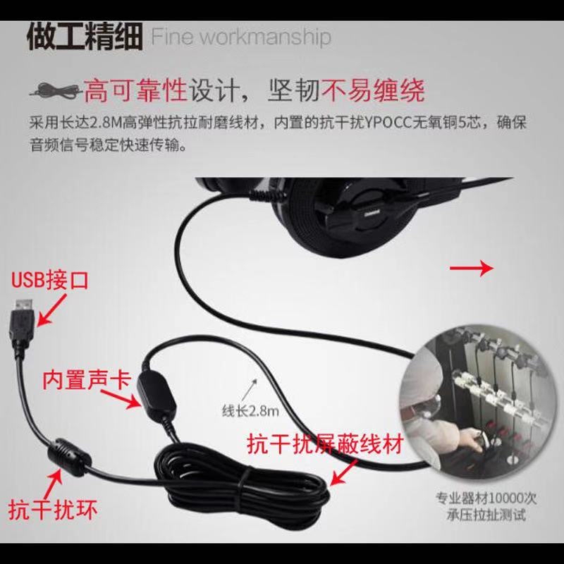 93USB interface unidirectional convertible microphone computer human-computer dialogue student oral English test headphones Item Picture