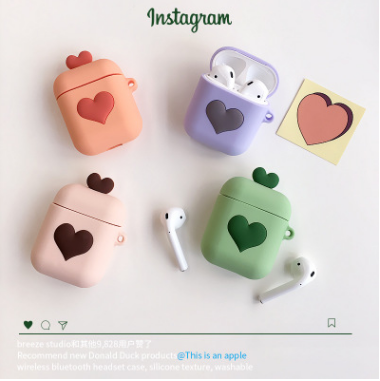 The cutie silicone AirPods case holds apple's wireless Bluetooth headset