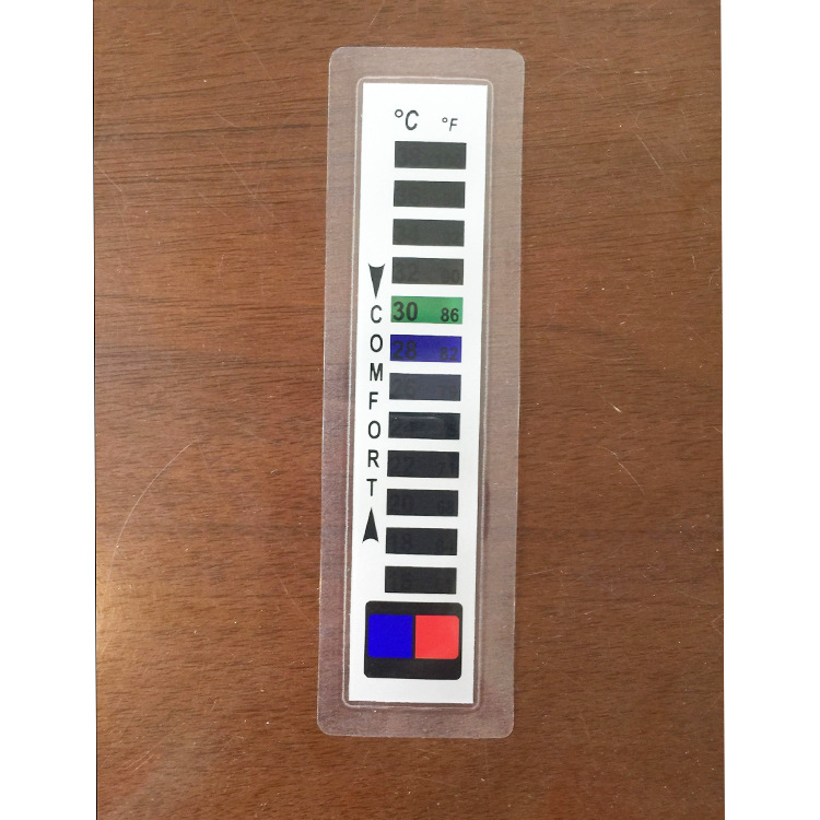High-precision LCD temperature-sensing digital display thermometer in stock, down jacket trademark, clothing color-changing digital thermometer details Picture