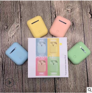 Hot style macaron colorful INPODS12 exquisite frosted wireless bluetooth headset true stereo HIFI sport