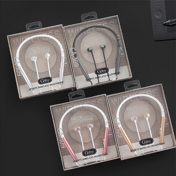 Guanjia CA-109 Bluetooth headset stereo outdoor sports hanging neck one tow two mobile headsets control music details Picture