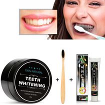Food grade activated charcoal coconut shell powder bamboo charcoal black tooth powder Toothbrush toothpaste activated charcoal teeth whitening powder set