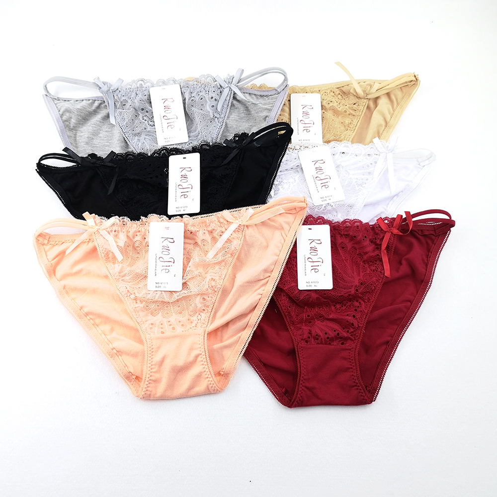 Lace sexy sex appeal underwear g-string bowknot ladies triangle underwear trade spot bra set Item Picture