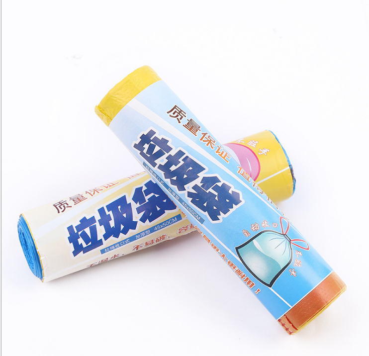 Factory direct sales of drawstring garbage bags, colored point-break hand-held garbage bags, automatic sealing thickened kitchen garbage bags Specification image