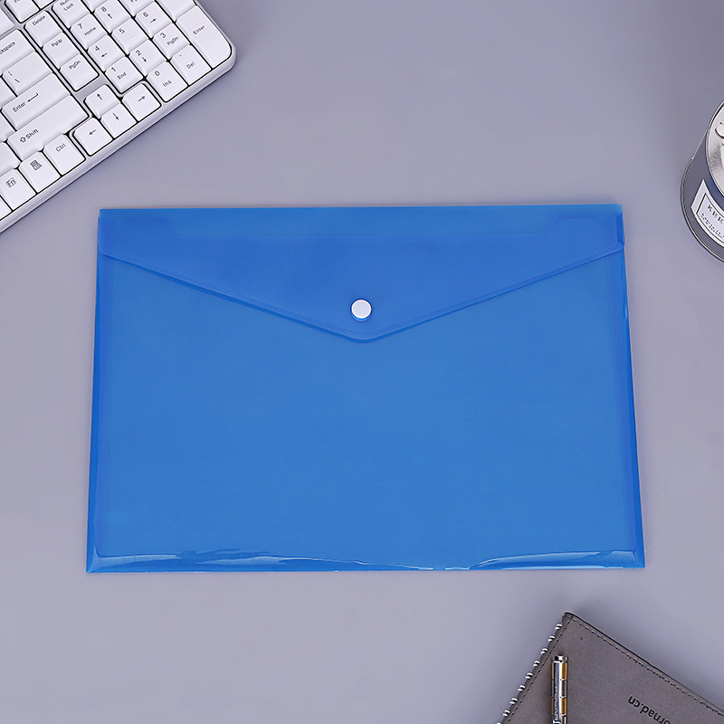 现货批发按扣a4透明袋209塑料立体文件袋 票据资料收纳档案袋定制产品图