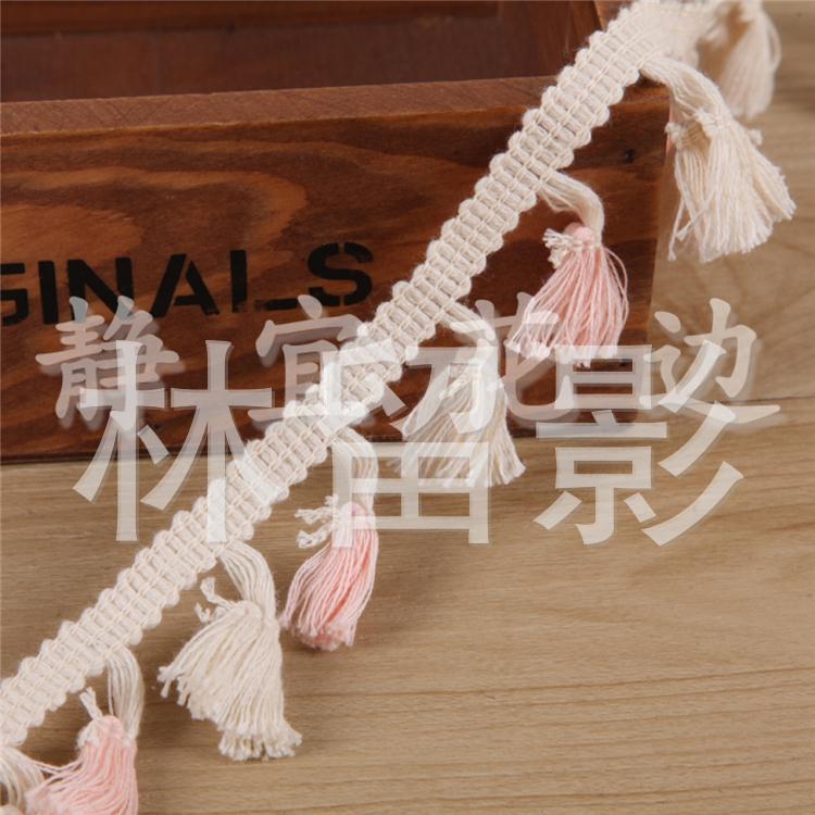 Manufacturers Direct Supply Of Small Broomstick Hanging Rib Lace All Cotton Fringe Lace Mesh Knot Must Be Tied By Hand details Picture