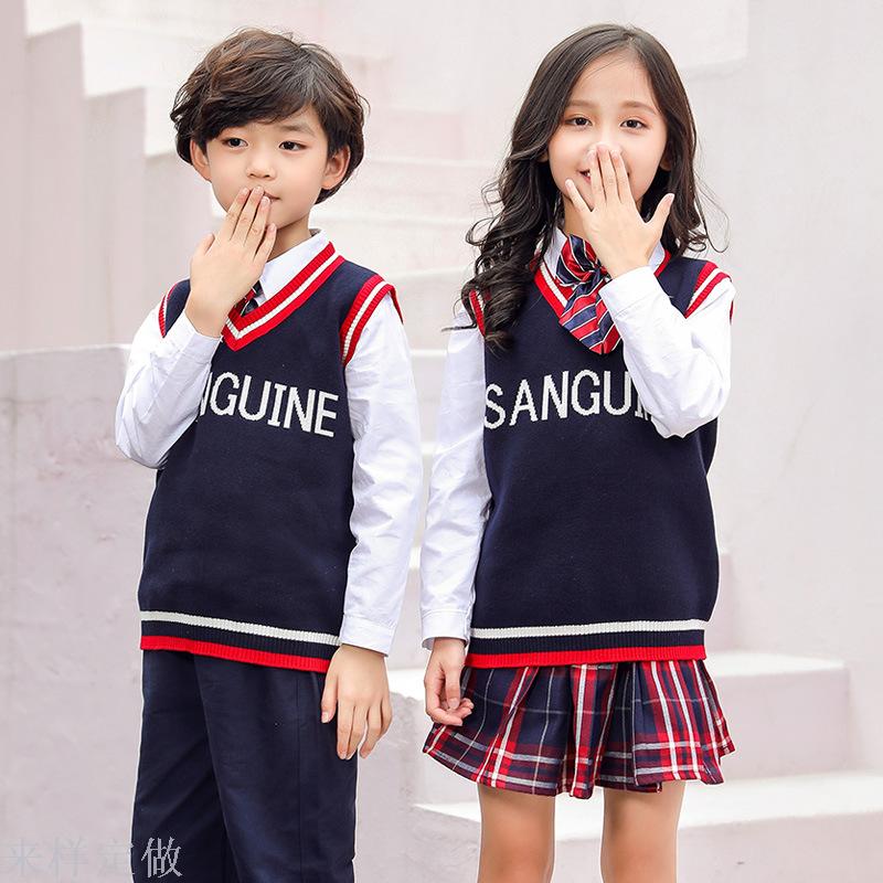 幼儿园园服春秋装纯棉套装针织衫毛衣教师小学生秋季校服班服定制